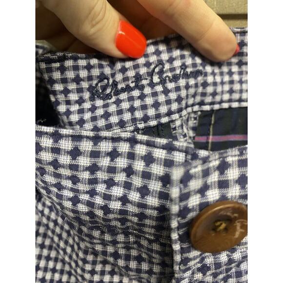 ROBERT GRAHAM Shorts Men’s Size 38 Zip Fly 100% Cotton Blue White Plaid - Picture 2 of 5